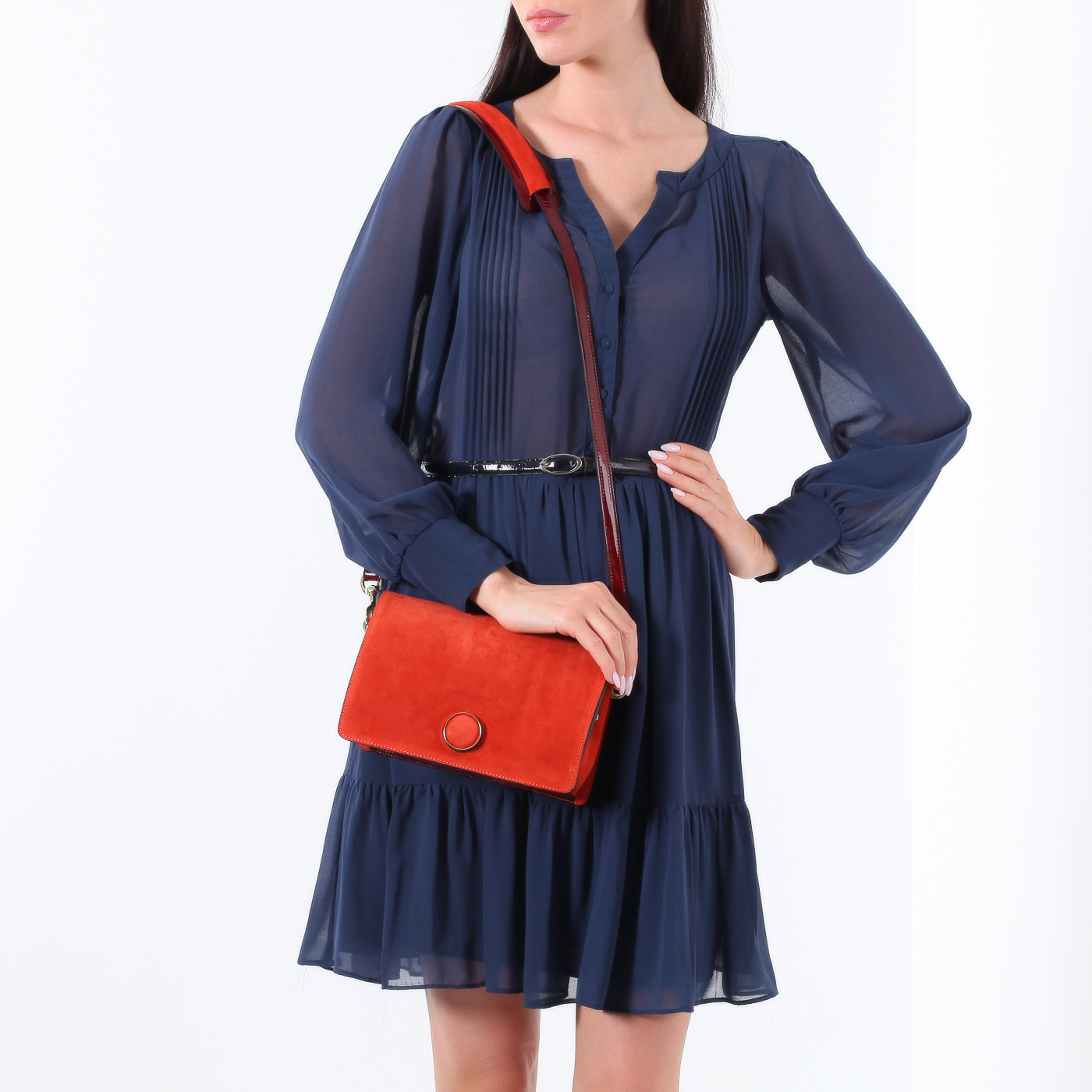 Замшевая сумочка через плечо Carlo Salvatelli Camoscio