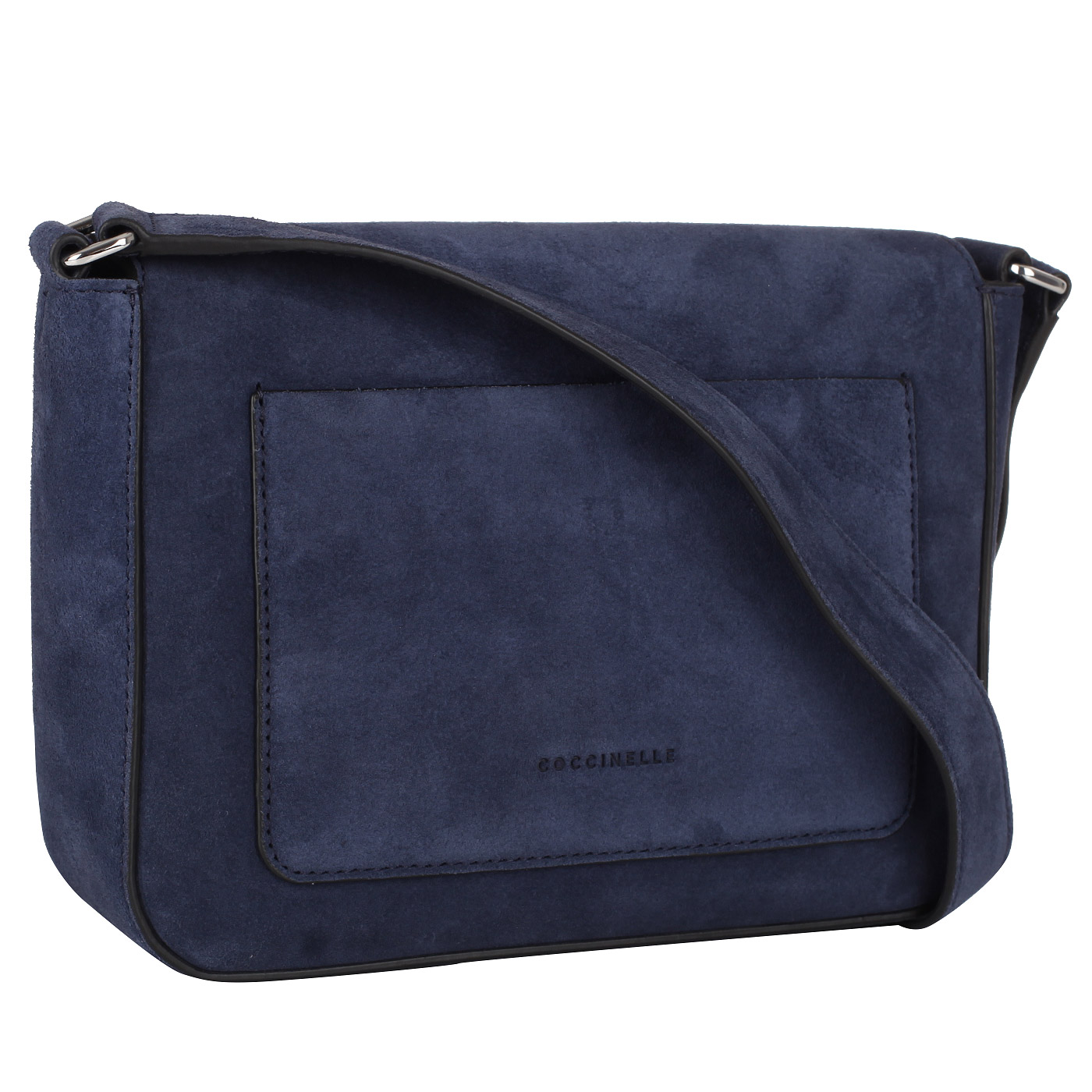 Синяя замшевая сумочка Coccinelle Ambrine cross suede