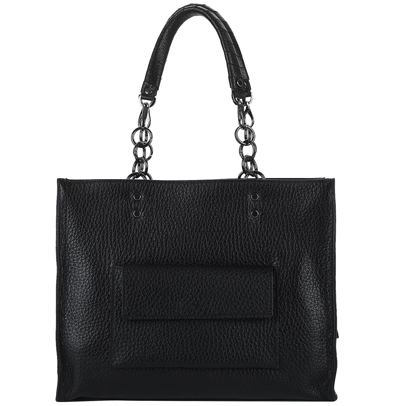 Ripani Сумка из черной зернистой кожи