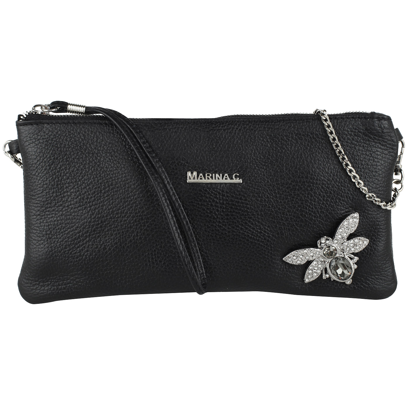 Marina Creazioni Маленькая кожаная сумка со съемным ремешком в виде цепочки