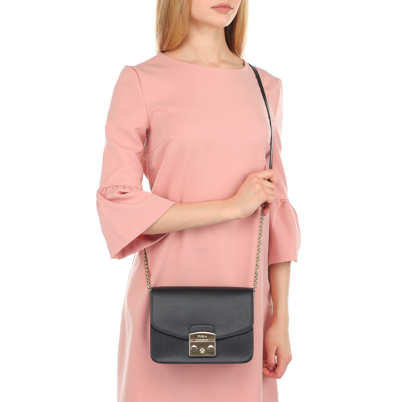 Маленькая сумочка из черной кожи Furla Metropolis