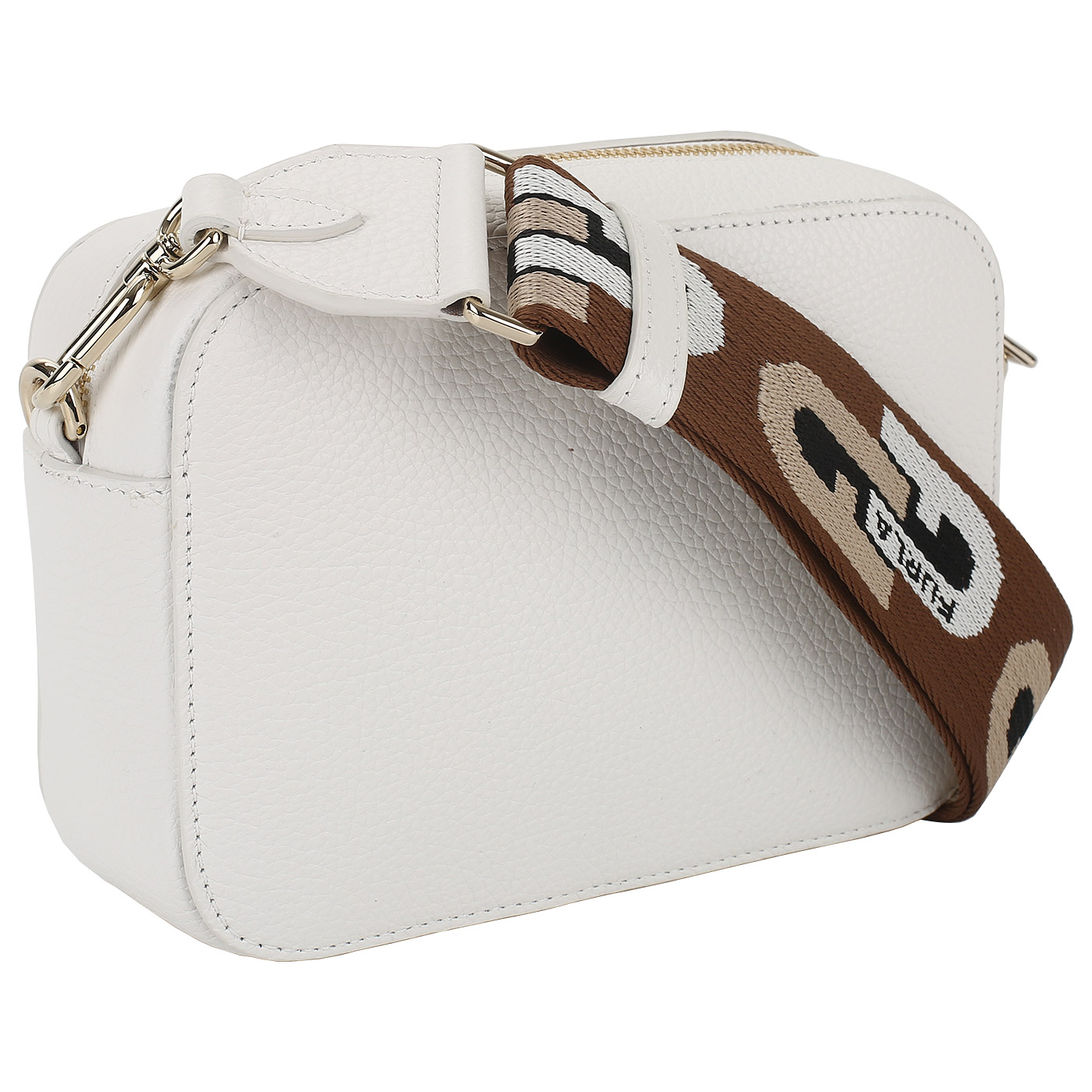 Сумка из белой зернистой кожи Furla Sleek