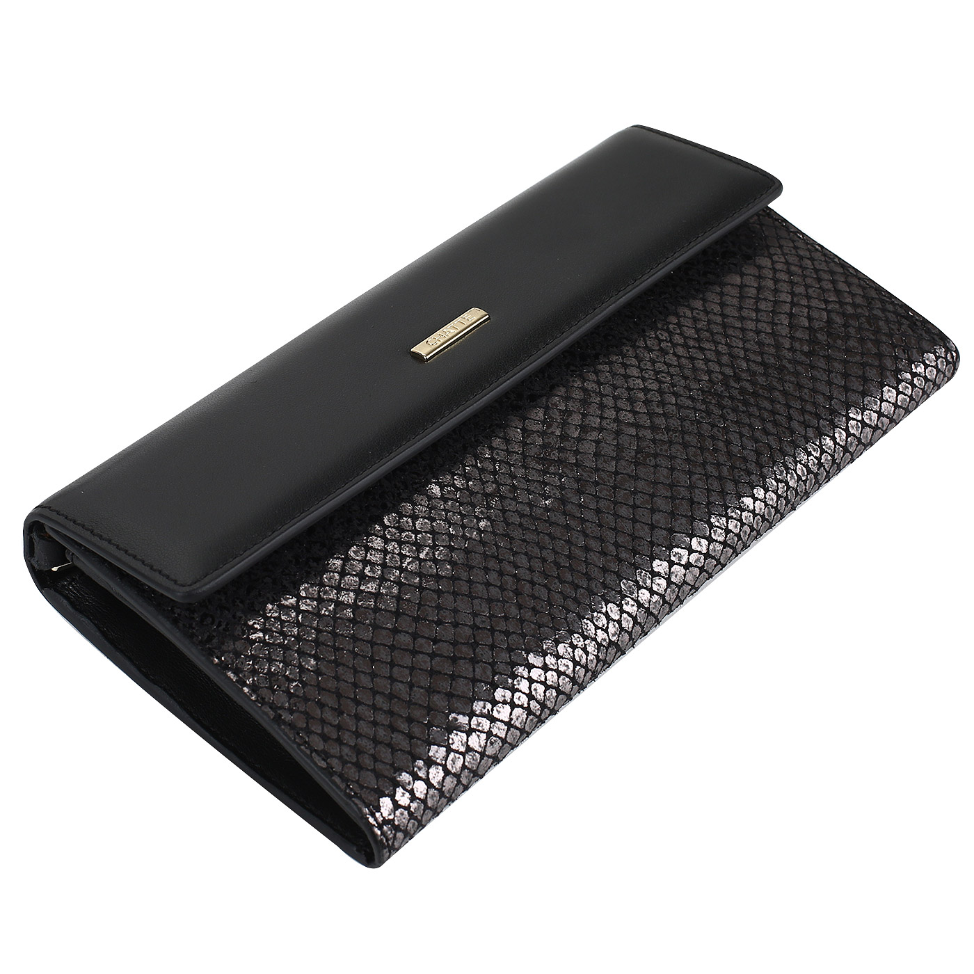 Женское портмоне из черной натуральной кожи Chatte Tiffany