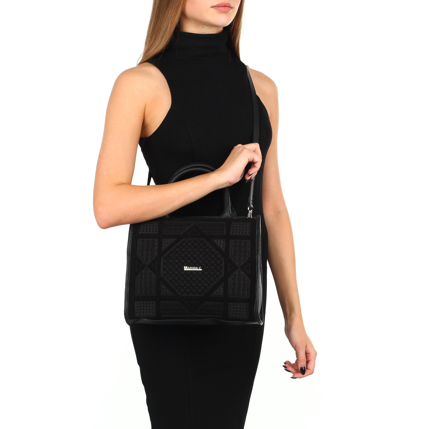 Сумка из кожи и замши Marina Creazioni 